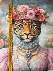 Panel leopardesa flores