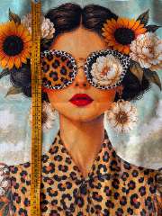 Panel mujer leopardo
